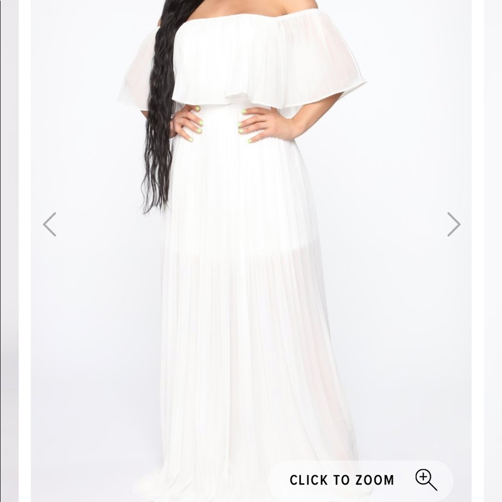NWT Fashion Nova White Maxi Off the Shoulder Dress